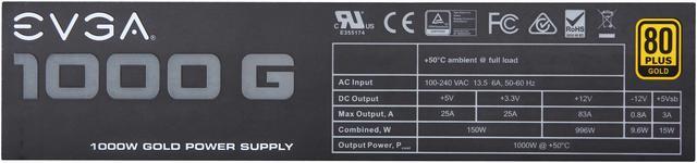 Alt view image 6 of 7 - EVGA SuperNOVA 1000 G1 120-G1-1000-VR 80+ GOLD 1000W Fully Modular