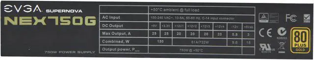 Alt view image 5 of 7 - EVGA SuperNOVA 750 G1 120-G1-0750-XR 80+ GOLD 750W Fully Modular Includes FREE Power On Self Tester Power Supply