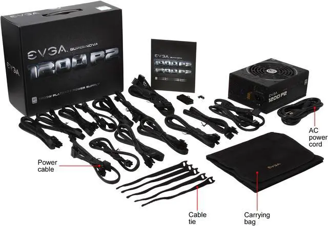 Alt view image 9 of 8 - EVGA SuperNOVA 1200 P2 220-P2-1200-X1 80+ PLATINUM 1200W Fully Modular EVGA ECO Mode Includes FREE Power On Self Tester Power Supply