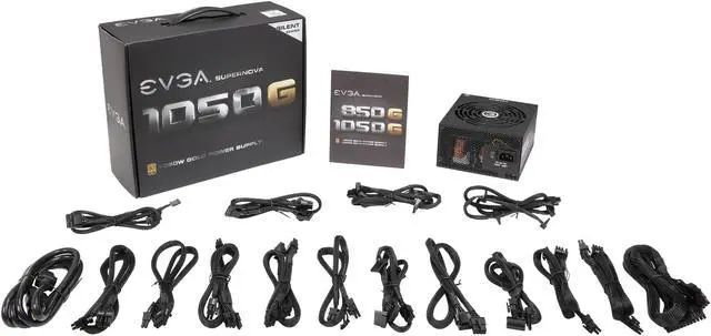 Alt view image 7 of 7 - EVGA SuperNOVA 1050 GS 220-GS-1050-V1 80+ GOLD 1050W Fully Modular EVGA ECO Mode Includes FREE Power On Self Tester Power Supply