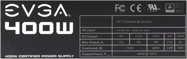 Alt view image 6 of 12 - EVGA 400 N1 100-N1-0400-L1 400W Power Supply