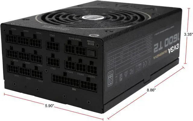 Alt view image 5 of 7 - EVGA SuperNOVA 1600 T2 220-T2-1600-X1 80+ TITANIUM 1600W Fully Modular EVGA ECO Mode Includes FREE Power On Self Tester Power Supply