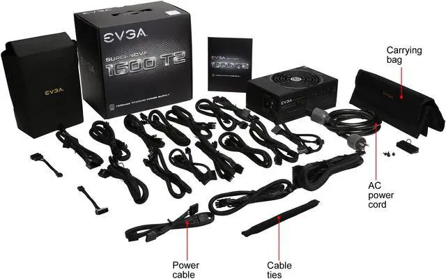 Alt view image 7 of 7 - EVGA SuperNOVA 1600 T2 220-T2-1600-X1 80+ TITANIUM 1600W Fully Modular EVGA ECO Mode Includes FREE Power On Self Tester Power Supply