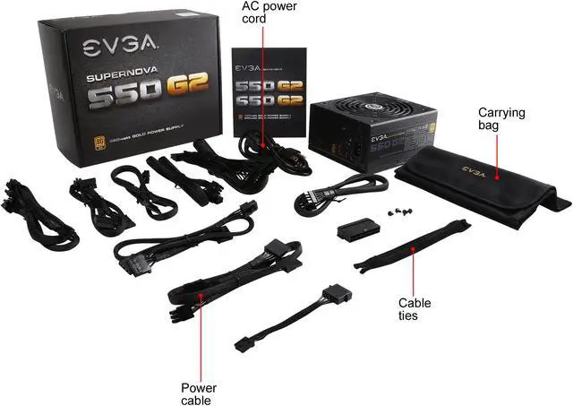 Alt view image 8 of 7 - EVGA SuperNOVA 550 G2 220-G2-0550-Y1 80+ GOLD 550W Fully Modular EVGA ECO Mode Includes FREE Power On Self Tester Power Supply