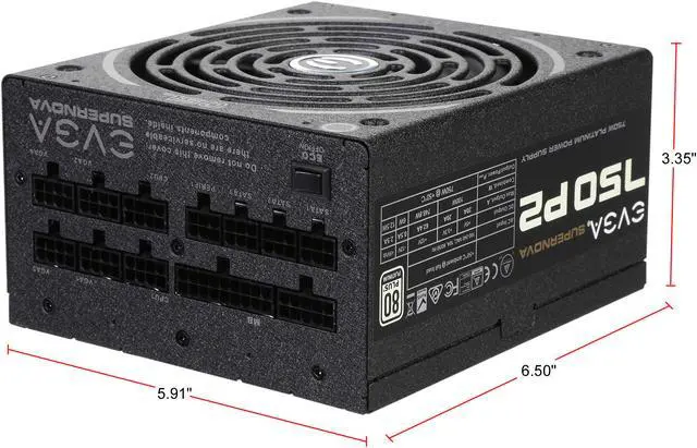 Alt view image 5 of 7 - EVGA SuperNOVA 750 P2 220-P2-0750-X1 80+ PLATINUM 750W Fully Modular EVGA ECO Mode Includes FREE Power On Self Tester Power Supply