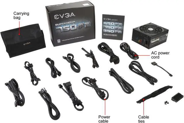 Alt view image 8 of 7 - EVGA SuperNOVA 750 P2 220-P2-0750-X1 80+ PLATINUM 750W Fully Modular EVGA ECO Mode Includes FREE Power On Self Tester Power Supply