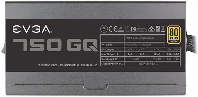 Alt view image 4 of 8 - EVGA 750 GQ 210-GQ-0750-V1 80+ GOLD 750W Semi Modular EVGA ECO Mode Power Supply