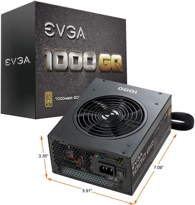 Alt view image 10 of 11 - EVGA 1000GQ 210-GQ-1000-V1 GQ 80 Plus Gold, 1000W ECO Mode Semi Modular Power Supply