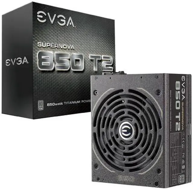 Alt view image 9 of 10 - EVGA SuperNOVA 850 T2 220-T2-0850-X1 80+ TITANIUM 850W Fully Modular EVGA ECO Mode Includes FREE Power On Self Tester Power Supply