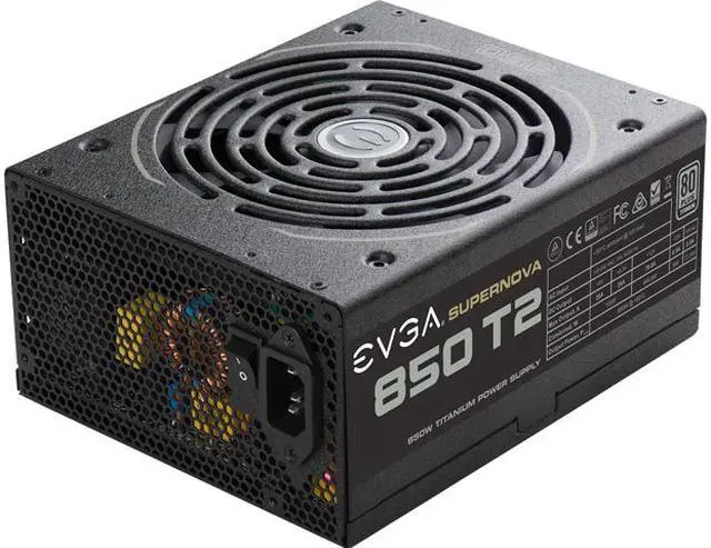 Main image of EVGA SuperNOVA 850 T2 220-T2-0850-X1 80+ TITANIUM 850W Fully Modular EVGA ECO Mode Includes FREE Power On Self Tester Power Supply