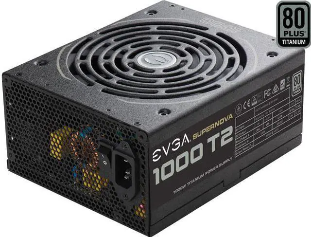 Alt view image 2 of 9 - EVGA SuperNOVA 1000 T2 220-T2-1000-X1 80+ TITANIUM 1000W Fully Modular EVGA ECO Mode Includes FREE Power On Self Tester Power Supply