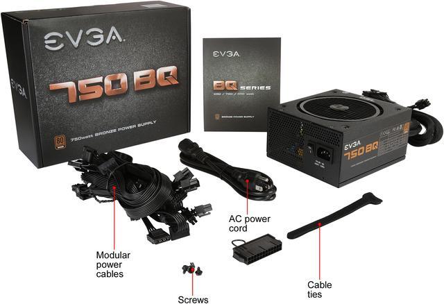 Alt view image 8 of 7 - EVGA 750 BQ 110-BQ-0750-V1 80+ BRONZE 750W Semi Modular Includes FREE Power On Self Tester Power Supply