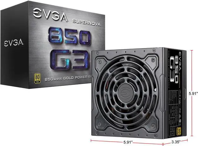 Alt view image 7 of 8 - EVGA SuperNOVA 850 G3, 220-G3-0850-X1, 80+ GOLD, 850W Fully Modular, EVGA ECO Mode with New HDB Fan, Includes FREE Power On Self Tester, Compact 150mm Size, Power Supply
