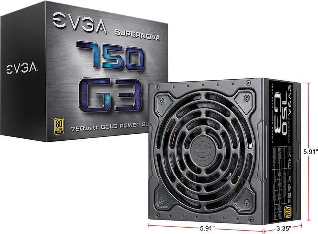 Alt view image 7 of 8 - EVGA SuperNOVA 750 G3, 220-G3-0750-X1, 80+ GOLD, 750W Fully Modular, EVGA ECO Mode with New HDB Fan, Includes FREE Power On Self Tester, Compact 150mm Size, Power Supply