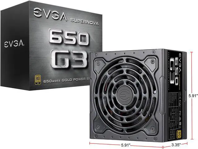 Alt view image 7 of 8 - EVGA SuperNOVA 650 G3, 220-G3-0650-Y1, 80+ GOLD, 650W Fully Modular, EVGA ECO Mode with New HDB Fan, Includes FREE Power On Self Tester, Compact 150mm Size, Power Supply