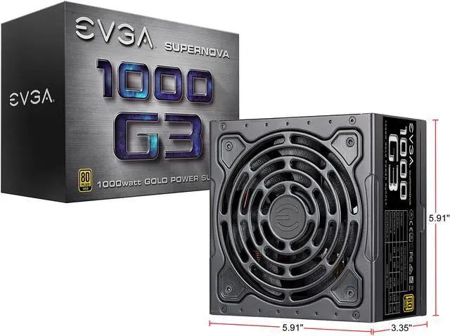 Alt view image 7 of 8 - EVGA SuperNOVA 1000 G3, 220-G3-1000-X1, 80+ GOLD, 1000W Fully Modular, EVGA ECO Mode with New HDB Fan, Includes FREE Power On Self Tester, Compact 150mm Size, Power Supply