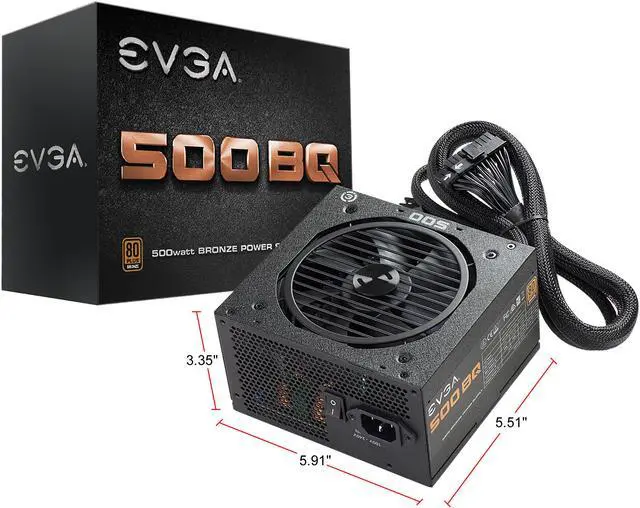 Alt view image 8 of 9 - EVGA 110-BQ-0500-K1 500 BQ 80 Plus Bronze Semi Modular 500W Power Supply