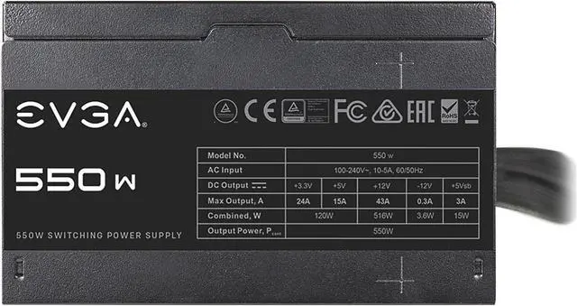 Alt view image 3 of 8 - EVGA 550 N1 100-N1-0550-L1 550 W ATX12V / EPS12V Power Supply