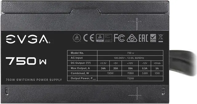 Alt view image 3 of 8 - EVGA 100-N1-0750-L1 750 N1 750W ATX12V / EPS12V Power Supply