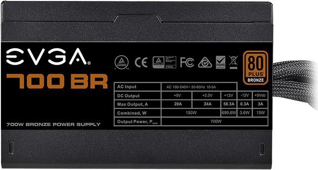 Alt view image 4 of 8 - EVGA 700 BR 100-BR-0700-K1 700 W ATX12V / EPS12V SLI CrossFire 80 PLUS BRONZE Certified Non-Modular Power Supply