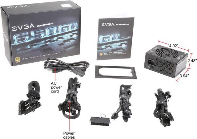 Alt view image 8 of 7 - EVGA SuperNOVA 650 GM, 80 Plus Gold 650W, Fully Modular, ECO Mode with DBB Fan, Includes Power ON Self Tester, SFX Form Factor, Power Supply, 123-GM-0650-Y1