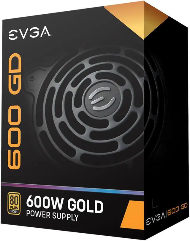 Alt view image 6 of 8 - EVGA 600 GD 100-GD-0600-V1 600 W ATX12V / EPS12V 80 PLUS GOLD Certified Non-Modular Active PFC Power Supply
