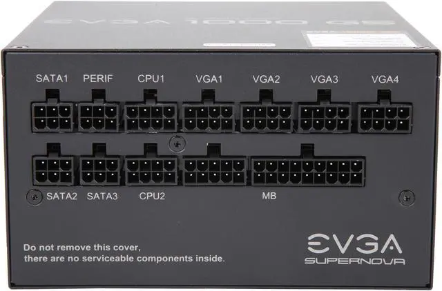 Alt view image 4 of 7 - EVGA SuperNOVA 1000 G5, 80 Plus Gold 1000W, Fully Modular, ECO Mode with Fdb Fan, 100% Japanese Capacitors, 10 Year Warranty, Compact 150mm Size, Power Supply 220-G5-1000-X1