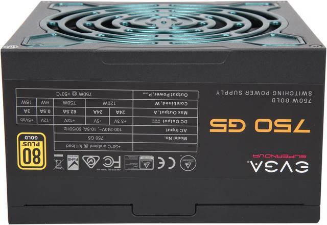 Alt view image 5 of 7 - EVGA SuperNOVA 750 G5, 80 Plus Gold 750W, Fully Modular, ECO Mode with Fdb Fan, 100% Japanese Capacitors, 10 Year Warranty, Compact 150mm Size, Power Supply 220-G5-0750-X1