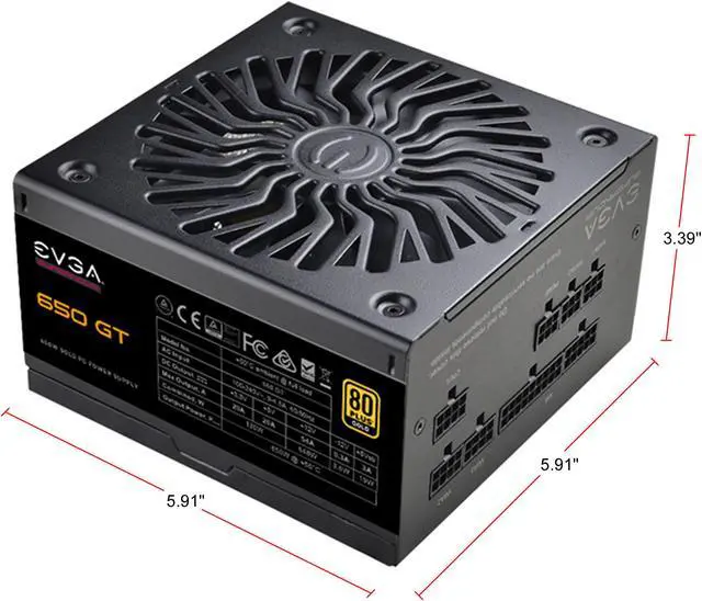 Alt view image 2 of 15 - EVGA SuperNOVA 650 GT, 80 Plus Gold 650W, Fully Modular, Auto Eco Mode with FDB Fan, 100% Japanese Capacitors, 7 Year Warranty, Includes Power ON Self Tester, Compact 150mm Size, 220-GT-0650-Y1