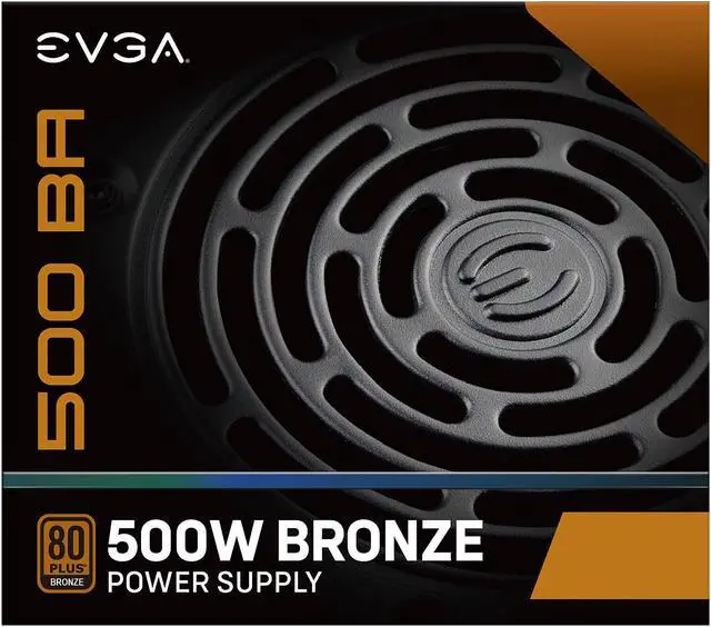 Alt view image 8 of 8 - EVGA 500 BA 100-BA-0500-K1 500 W ATX12V / EPS12V SLI CrossFire 80 PLUS BRONZE Certified Non-Modular Active PFC Power Supply