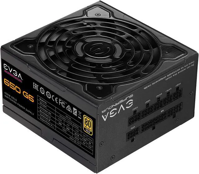 Alt view image 2 of 9 - EVGA SuperNOVA 650 G6, 80 Plus Gold 650W, Fully Modular, Eco Mode with FDB Fan, 10 Year Warranty, Includes Power ON Self Tester, Compact 140mm Size, Power Supply 220-G6-0650-X1