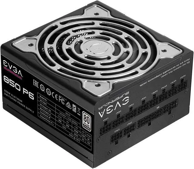 Alt view image 2 of 9 - EVGA SuperNOVA 850 P6, 80 Plus Platinum 850W, Fully Modular, Eco Mode with FDB Fan, 10 Year Warranty, Includes Power ON Self Tester, Compact 140mm Size, Power Supply 220-P6-0850-X1