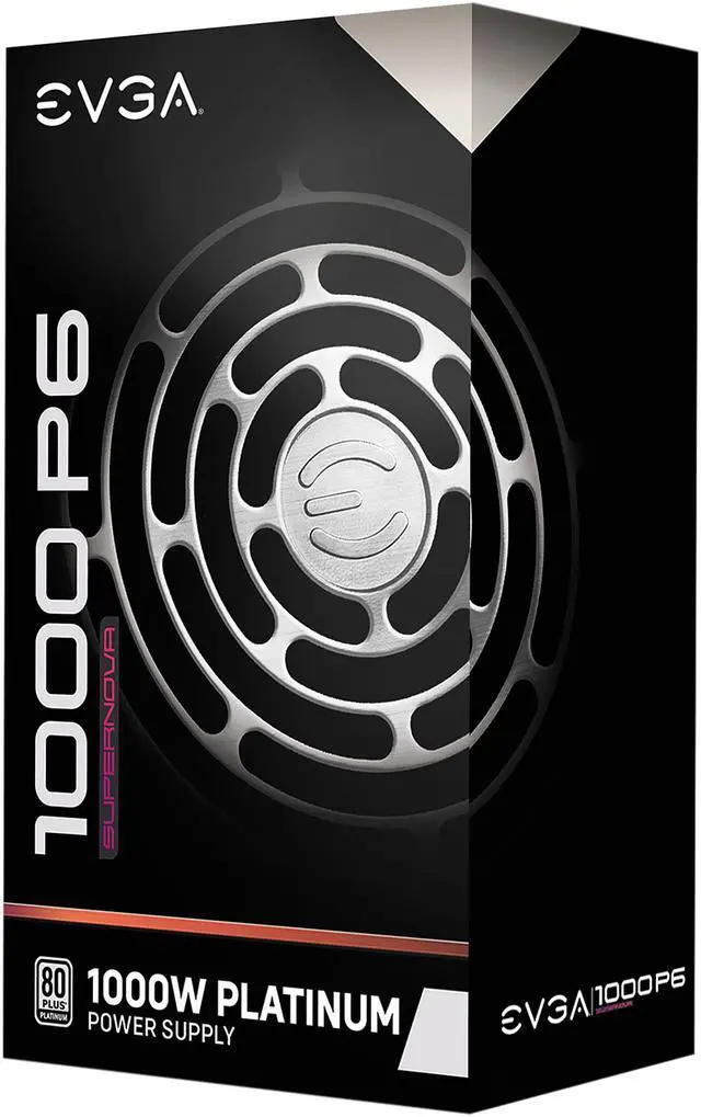 Alt view image 8 of 9 - EVGA SuperNOVA 1000 P6, 80 Plus Platinum 1000W, Fully Modular, Eco Mode with FDB Fan, 10 Year Warranty, Includes Power ON Self Tester, Compact 140mm Size, Power Supply 220-P6-1000-X1