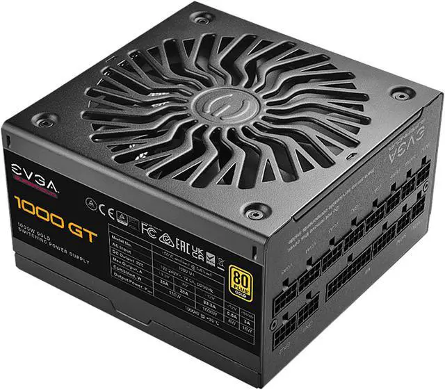 Alt view image 2 of 9 - EVGA SuperNOVA 1000 GT, 80 Plus Gold 1000W, Fully Modular, Eco Mode with FDB Fan, 100% Japanese Capacitors, 10 Year Warranty, Includes Power ON Self Tester, Compact 150mm Size, 220-GT-1000-X1