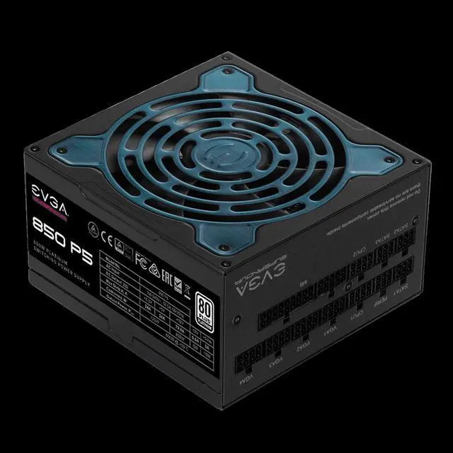 Alt view image 3 of 6 - EVGA SuperNOVA 850 P5, 80 Plus Platinum 850W, Fully Modular, Eco Mode with FDB Fan, 10 Year Warranty, Includes Power ON Self Tester, Compact 150mm Size, Power Supply 220-P5-0850-X1