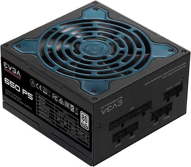 Alt view image 2 of 9 - EVGA SuperNOVA 650 P5, 80 Plus Platinum 650W, Fully Modular, Eco Mode with FDB Fan, 10 Year Warranty, Includes Power ON Self Tester, Compact 150mm Size, Power Supply 220-P5-0650-X1