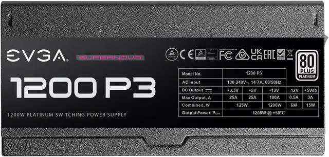 Alt view image 7 of 9 - EVGA SuperNOVA P3 220-P3-1200-X1 1200 W ATX12V / EPS12V 80 PLUS PLATINUM Certified Full Modular Active PFC Power Supply