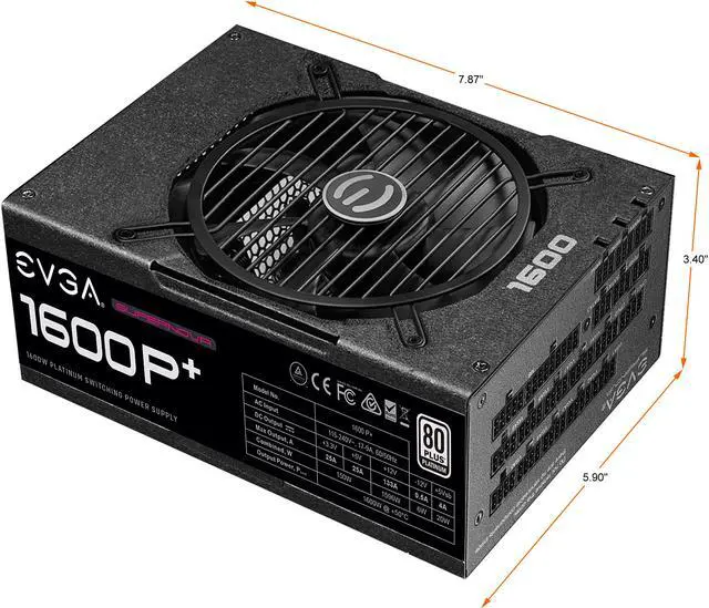 Alt view image 3 of 9 - EVGA SuperNOVA 1600 P+, 80+ Platinum 1600W, Fully Modular, 10 Year Warranty, Includes FREE Power On Self Tester, Power Supply 220-PP-1600-X1