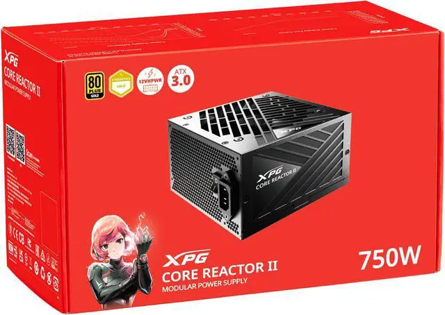 Alt view image 13 of 13 - XPG CorereactorII 750W PCIE 5 & ATX 3.0 Power Supply - Full Modular - 80 Plus and Cybenetics GOLD Certified - 100% Japanese 105°C Capacitors (COREREACTORII750G-BKCUS)