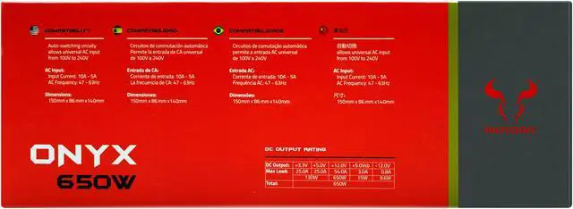 Alt view image 8 of 12 - Riotoro ONYX PR-BP0650-SM 650W ATX 12V 2.4 80 PLUS BRONZE Certified Semi-Modular Active PFC Power Supply