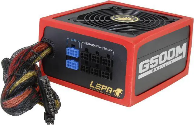 Alt view image 4 of 7 - LEPA MaxGold G500-MB 500 W ATX12V / EPS12V CrossFire Ready 80 PLUS GOLD Certified Active PFC Power Supply