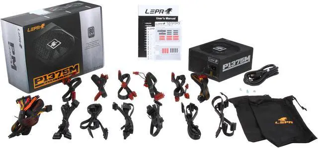 Alt view image 7 of 7 - LEPA P1375-MA 1375 W ATX12V / EPS12V SLI Ready CrossFire Ready 80 PLUS PLATINUM Certified Full Modular Active PFC Power Supply