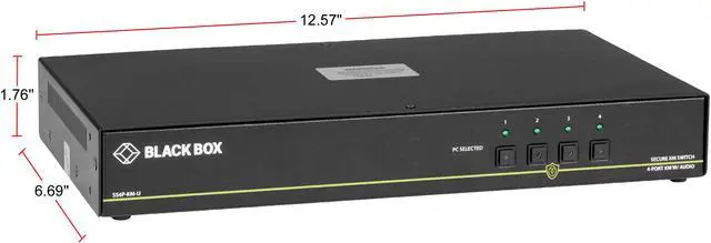 Alt view image 2 of 6 - Black Box SS4P-KM-U Secure 4-Port USB KM Switch with Seamless Mouse Switching and Audio