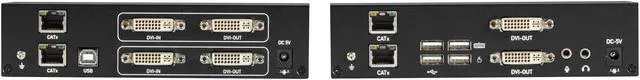 Alt view image 3 of 3 - Black Box KVX Series KVXLC-200 KVM Extender over CATx - Dual-Head, DVI-I, USB 2.0, Serial, Audio, Local Video