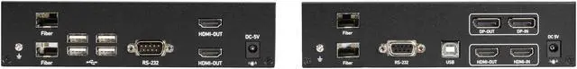 Alt view image 3 of 3 - Black Box KVX Series KVXLCHDPF-200 KVM Extender over Fiber - 4K, Dual-Head, HDMI/DisplayPort, USB 2.0, Serial, Audio, Local Video