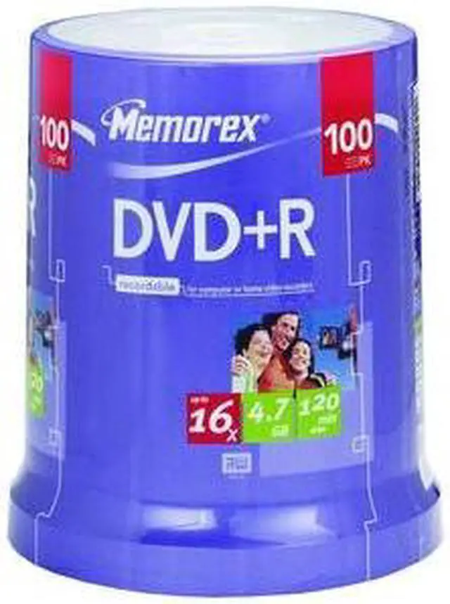 Main image of memorex 4.7GB 16X DVD+R Inkjet Printable 100 Packs Spindle Disc Model 32025623