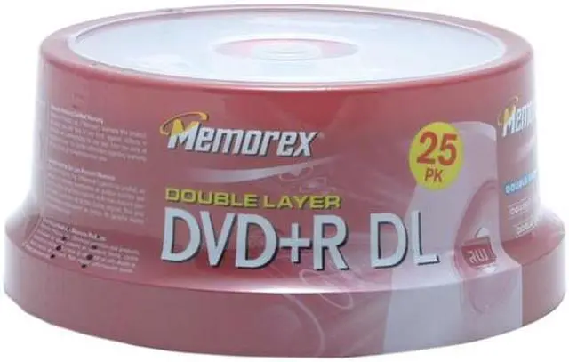 Main image of memorex 8.5GB 2.4X DVD+R DL 25 Packs Spindle Disc Model 32025647