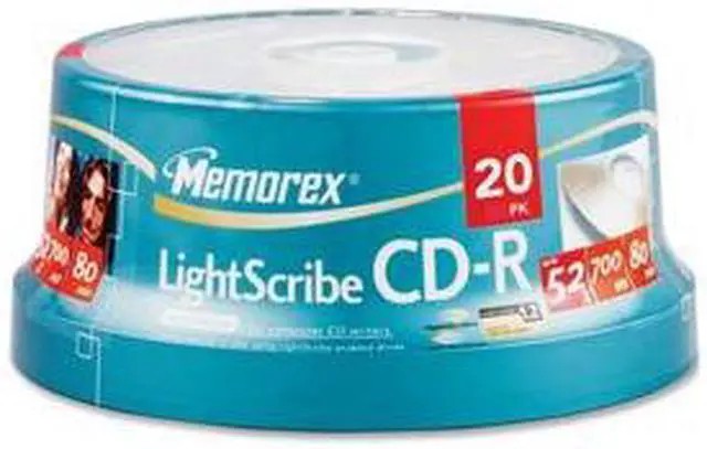 Main image of memorex 700MB 52X CD-R LightScribe 20 Packs Spindle Disc Model 04732