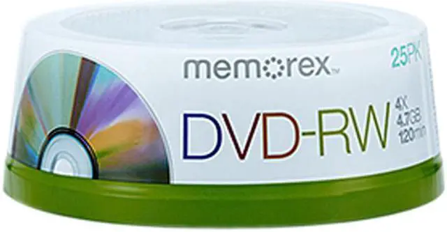 Main image of memorex 4.7GB 4X DVD-RW 25 Packs Spindle Disc Model 05562