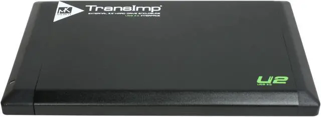 Alt view image 2 of 5 - Mukii TIP-230U2-BK Aluminum 2.5" Black with Green Highlight SATA USB 2.0 USB Powered External Enclosure